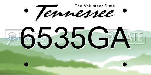 6535GA Tennessee License Plate