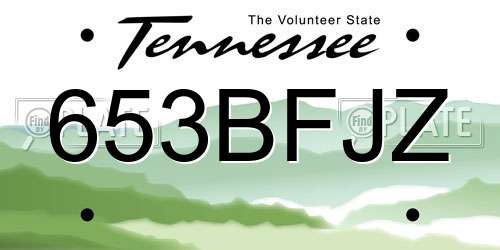653BFJZ Tennessee License Plate