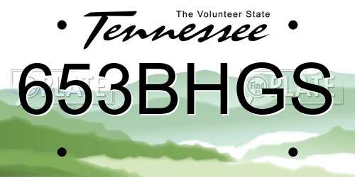 653BHGS Tennessee License Plate