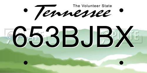 653BJBX Tennessee License Plate