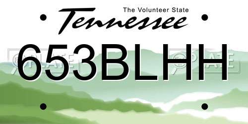 653BLHH Tennessee License Plate