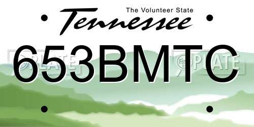 653BMTC Tennessee License Plate
