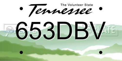653DBV Tennessee License Plate