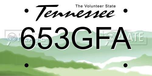 653GFA Tennessee License Plate