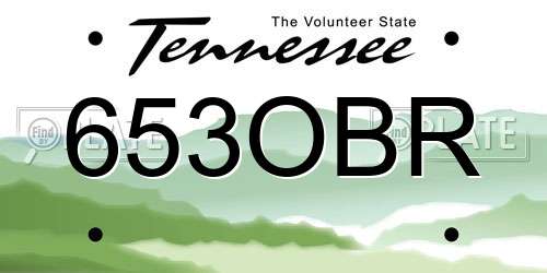 653OBR Tennessee License Plate
