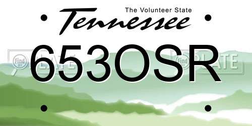 653OSR Tennessee License Plate