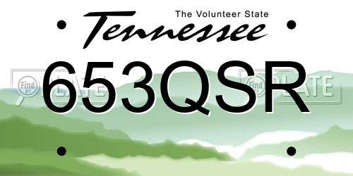653QSR Tennessee License Plate