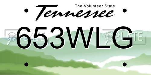 653WLG Tennessee License Plate
