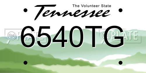 6540TG Tennessee License Plate
