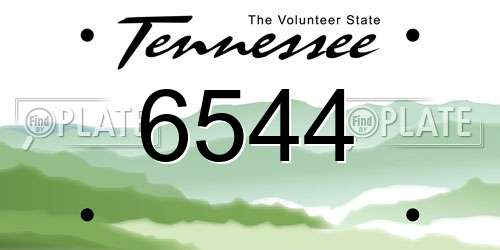 6544 Tennessee License Plate