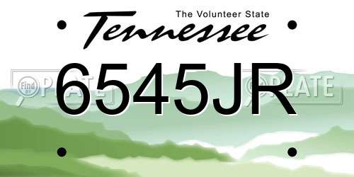 6545JR Tennessee License Plate
