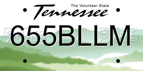 655BLLM Tennessee License Plate