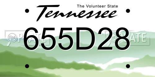 655D28 Tennessee License Plate