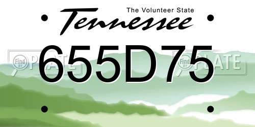 655D75 Tennessee License Plate