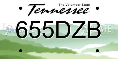 655DZB Tennessee License Plate