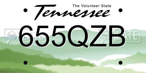 655QZB Tennessee License Plate