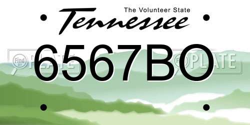 6567BO Tennessee License Plate