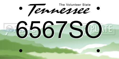 6567SO Tennessee License Plate