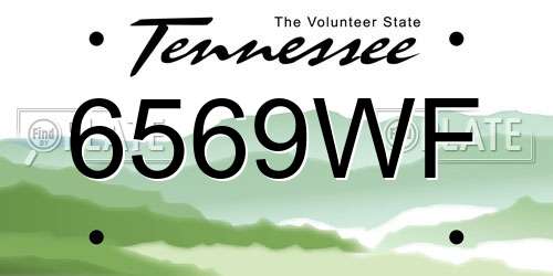 6569WF Tennessee License Plate