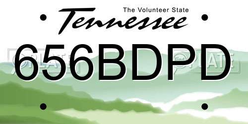 656BDPD Tennessee License Plate