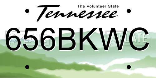656BKWC Tennessee License Plate