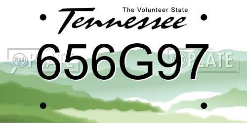 656G97 Tennessee License Plate