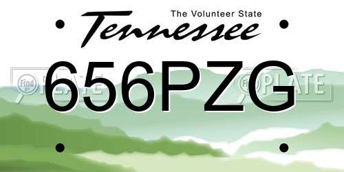 656PZG Tennessee License Plate