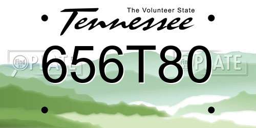 656T80 Tennessee License Plate