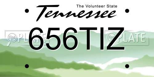 656TIZ Tennessee License Plate