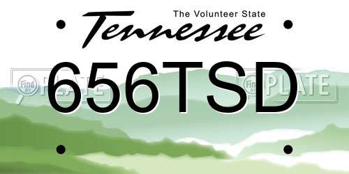 656TSD Tennessee License Plate