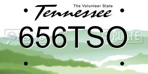 656TSO Tennessee License Plate