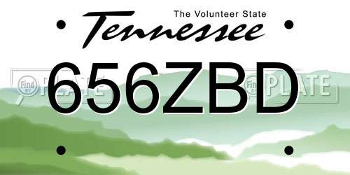 656ZBD Tennessee License Plate