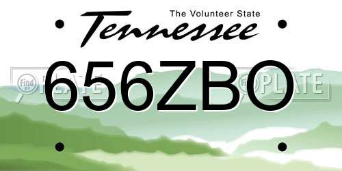 656ZBO Tennessee License Plate