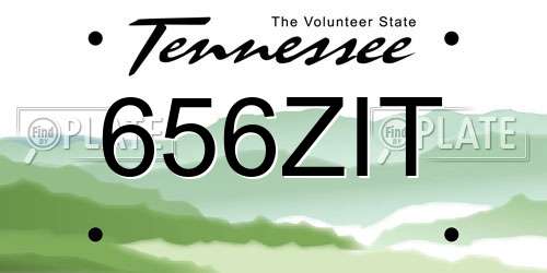 656ZIT Tennessee License Plate