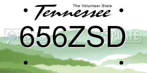 656ZSD Tennessee License Plate