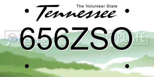 656ZSO Tennessee License Plate