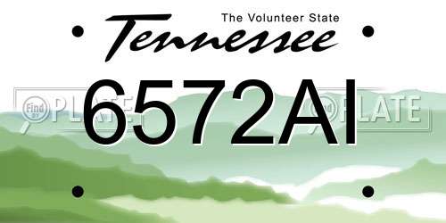 6572AI Tennessee License Plate