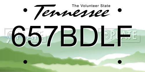 657BDLF Tennessee License Plate