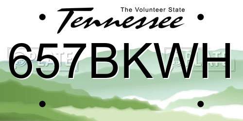 657BKWH Tennessee License Plate