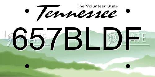 657BLDF Tennessee License Plate
