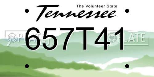 657T41 Tennessee License Plate