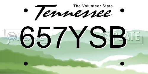 657YSB Tennessee License Plate