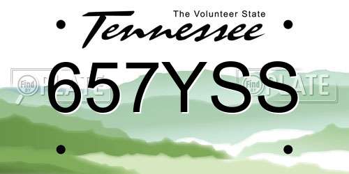 657YSS Tennessee License Plate