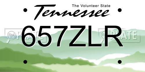 657ZLR Tennessee License Plate