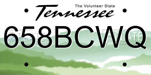 658BCWQ Tennessee License Plate