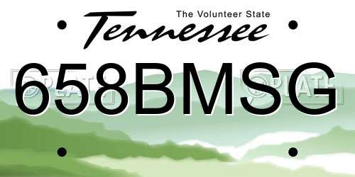 658BMSG Tennessee License Plate
