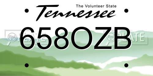 658OZB Tennessee License Plate