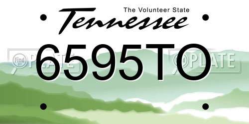 6595TO Tennessee License Plate