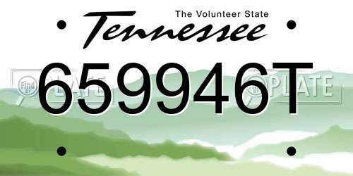 659946T Tennessee License Plate