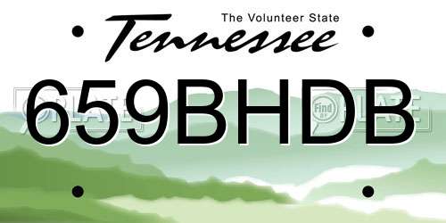 659BHDB Tennessee License Plate